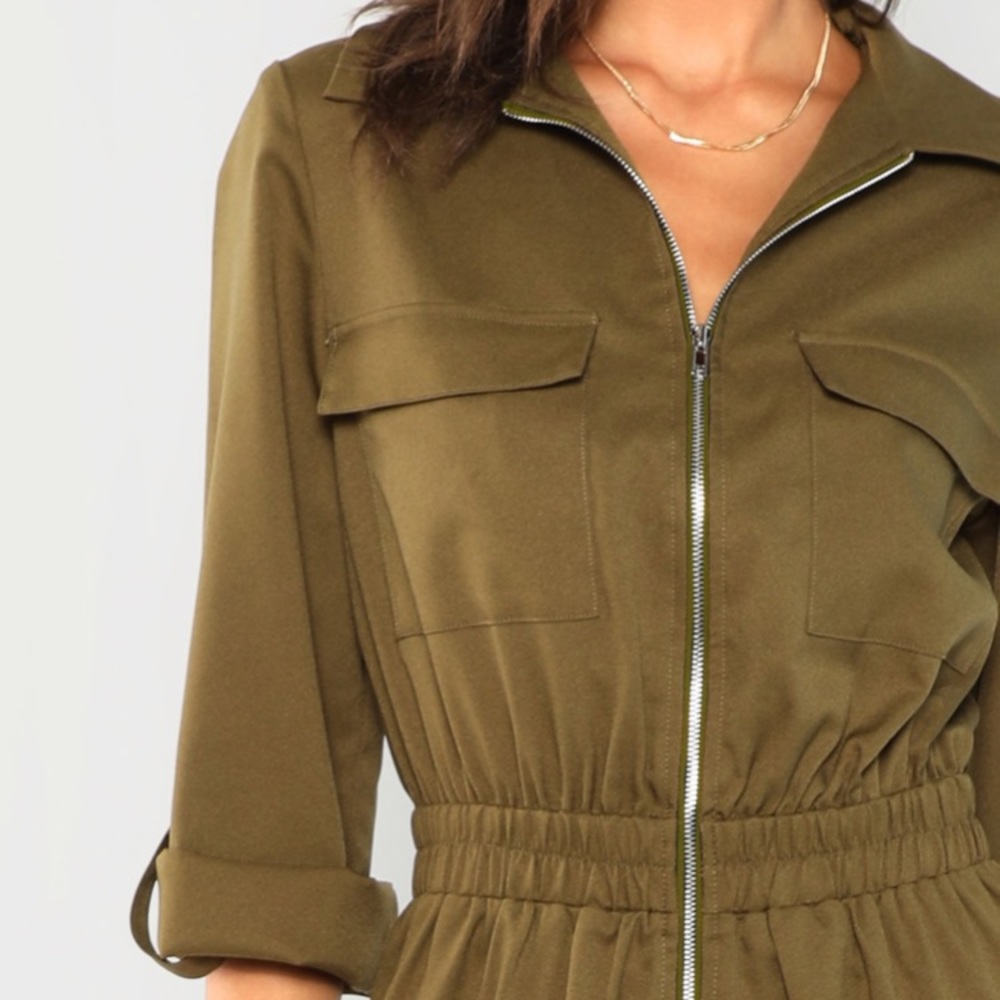 NWOT army green jumpsuit